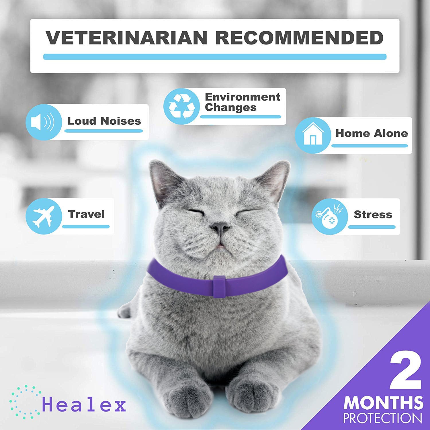 Cat Calming Collar - Hypoallergenic Anxiety Relief Comfort Collar for Cats