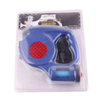 Blue and red dog leash in packaging on a white background
