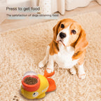 Yellow Cartoon Pet Press Feeder for Cats & Dogs