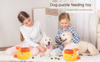 Yellow Cartoon Pet Press Feeder for Cats & Dogs