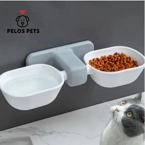 Wall-Mounted Cat Bowl Rack