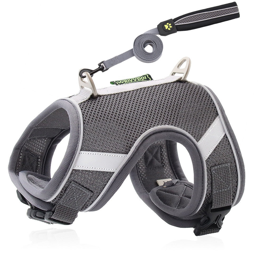 Reflective Mesh Dog Harness – Breathable Polyester Chest Strap for Dogs