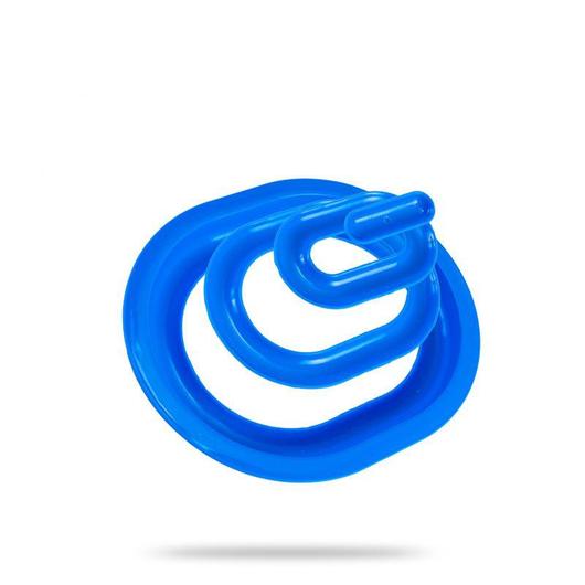 Blue silicone tube on a white background