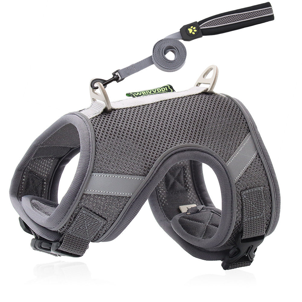 Reflective Mesh Dog Harness – Breathable Polyester Chest Strap for Dogs