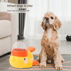 Yellow Cartoon Pet Press Feeder for Cats & Dogs