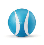 Blue and white smart pet toy ball on a white background