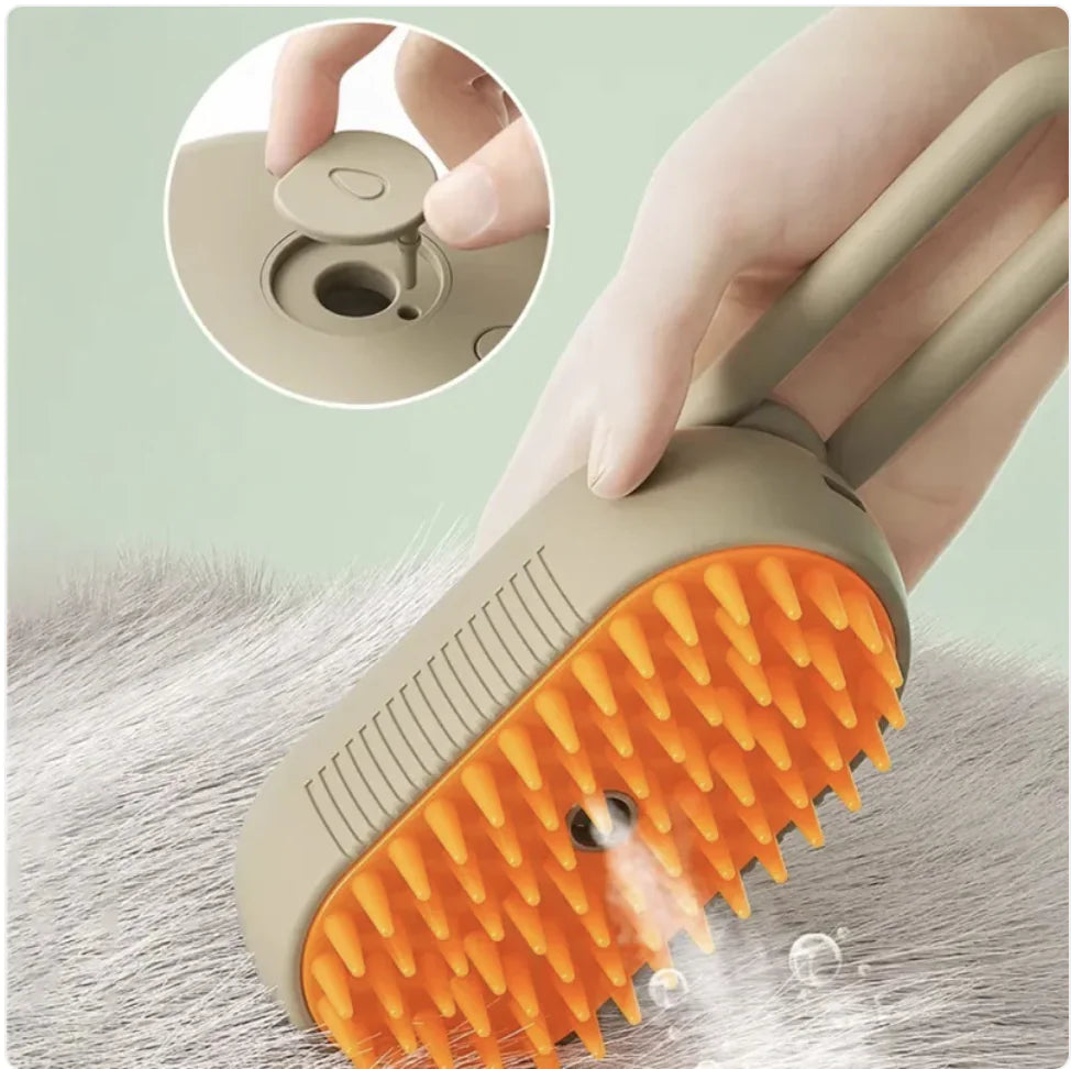 Rechargeable Pet Grooming Steam Brush for Cats & Dogs
