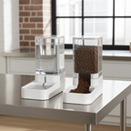 Pet Gravity Feeder and Water Dispenser Set