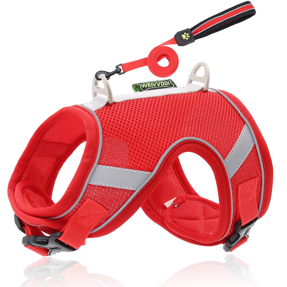 Reflective Mesh Dog Harness – Breathable Polyester Chest Strap for Dogs