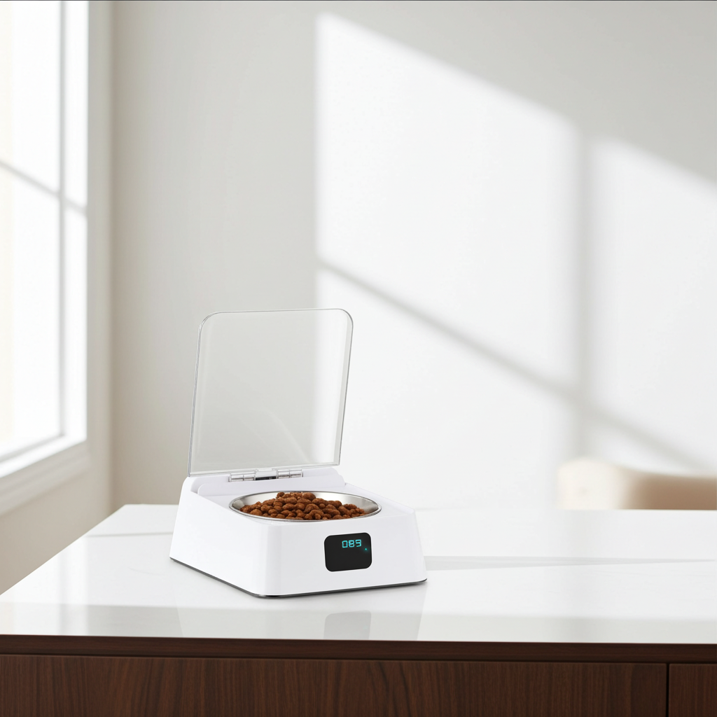 Smart WiFi Automatic Pet Feeder - App-Controlled Cat & Dog Bowl with Stainless Steel Tray