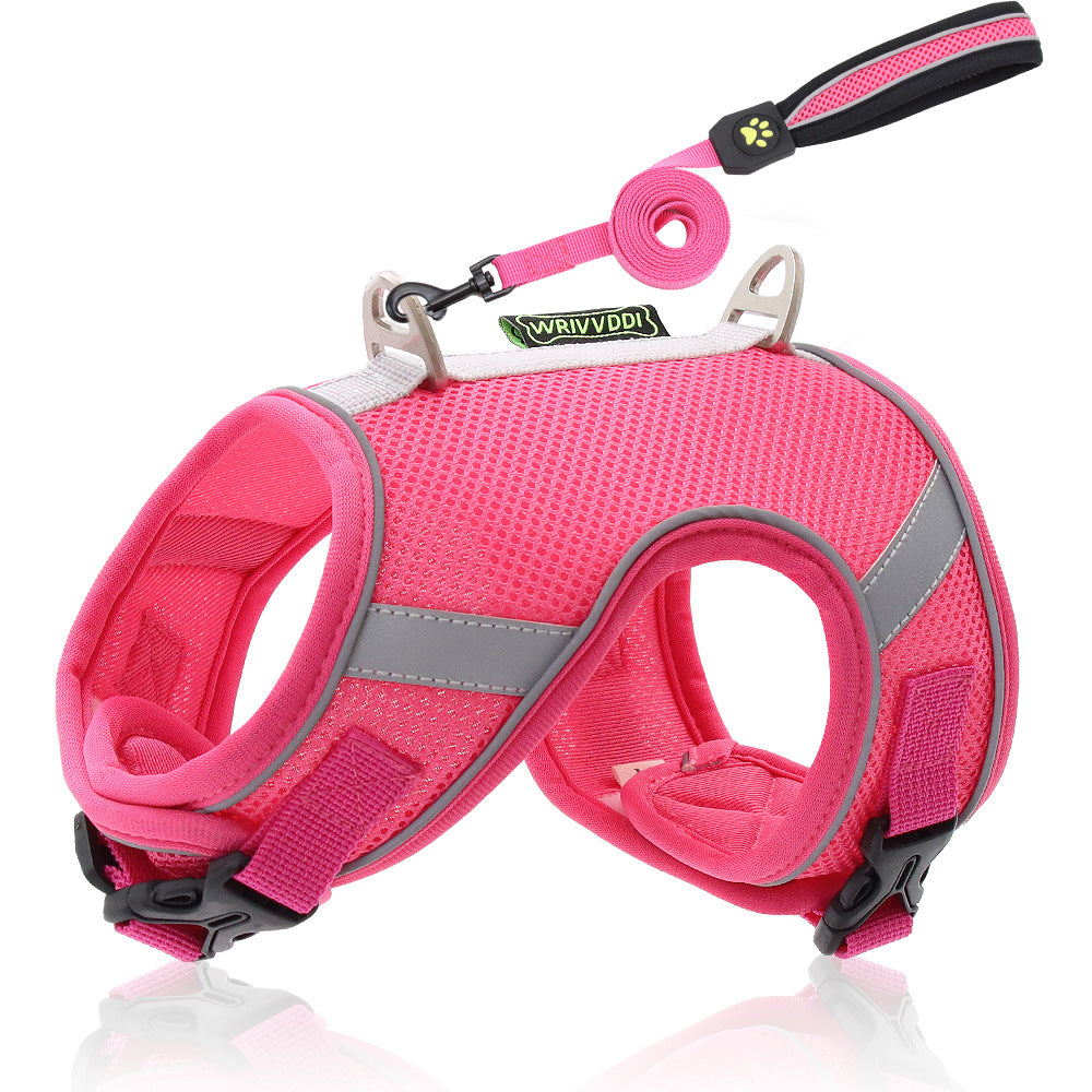 Reflective Mesh Dog Harness – Breathable Polyester Chest Strap for Dogs