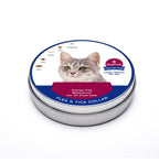 Cat flea and tick collar packaging with a cat's face on the label