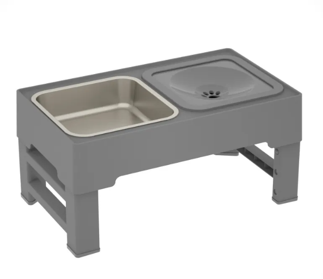 double dog feeding bowls with adjustable height