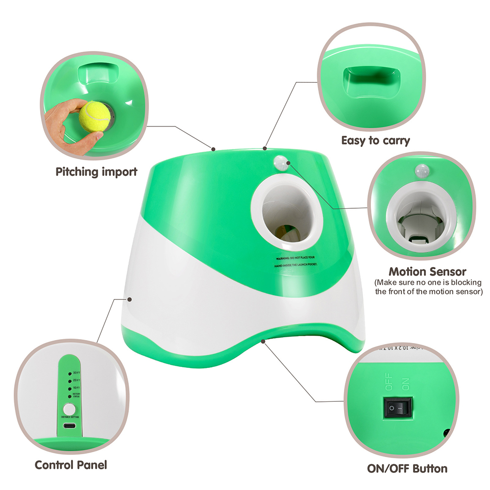 Automatic Dog Ball Launcher – Interactive Outdoor Tennis Ball Thrower for Dogs